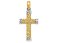 FJC Finejewelers 14k Two-tone Gold Scroll Double Endcaps Cross Charm