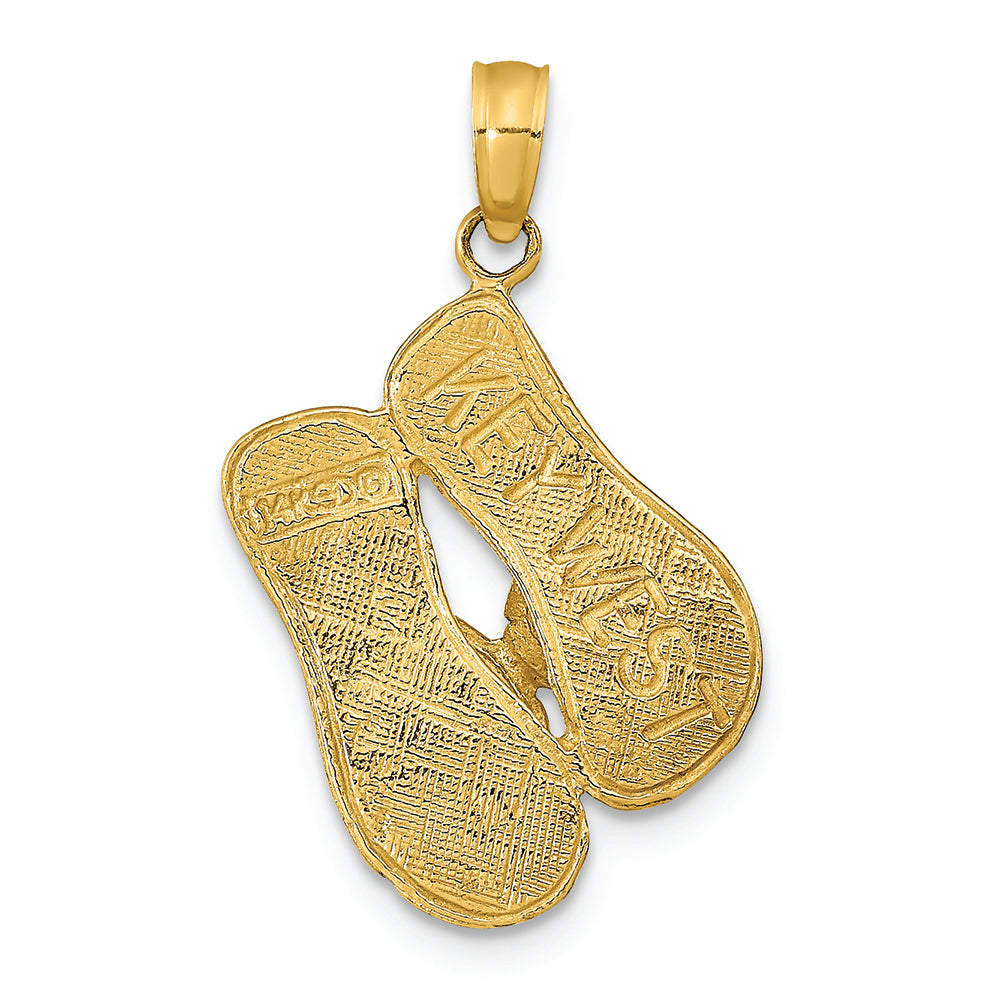 FJC Finejewelers 14k Yellow Gold Key West Reversible Flip Flops Charm