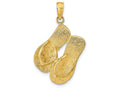 FJC Finejewelers 14k Yellow Gold Key West Reversible Flip Flops Charm