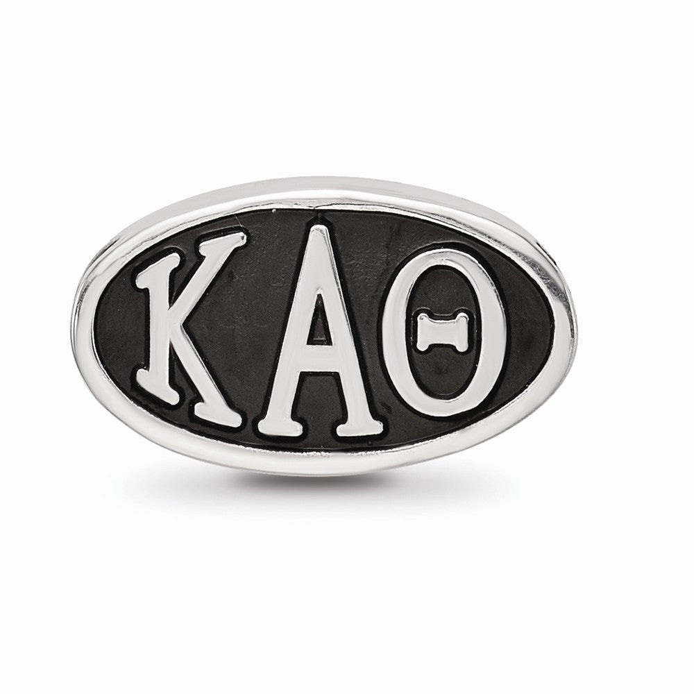 LogoArt Sterling Silver 12.25mm Kappa Alpha Theta Oval Letters Bead Charm