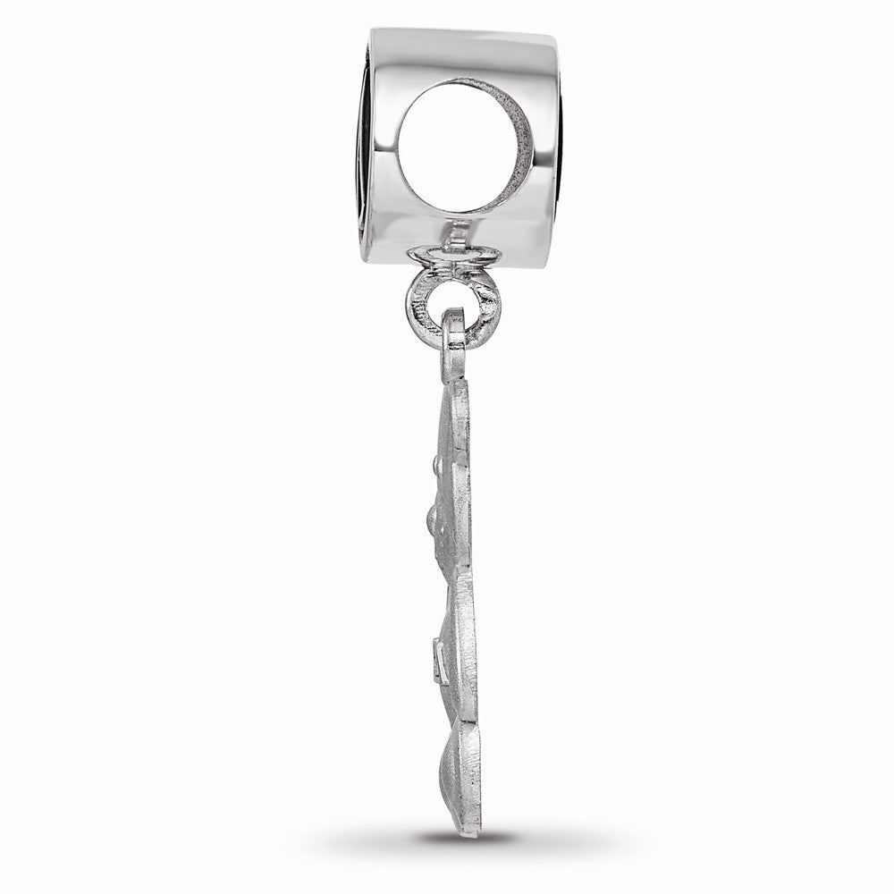 LogoArt Sterling Silver Kappa Delta Oval Bead Charm With Teddy Bear Dangle Bead Charm