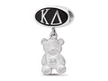 LogoArt Sterling Silver Kappa Delta Oval Bead Charm With Teddy Bear Dangle Bead Charm