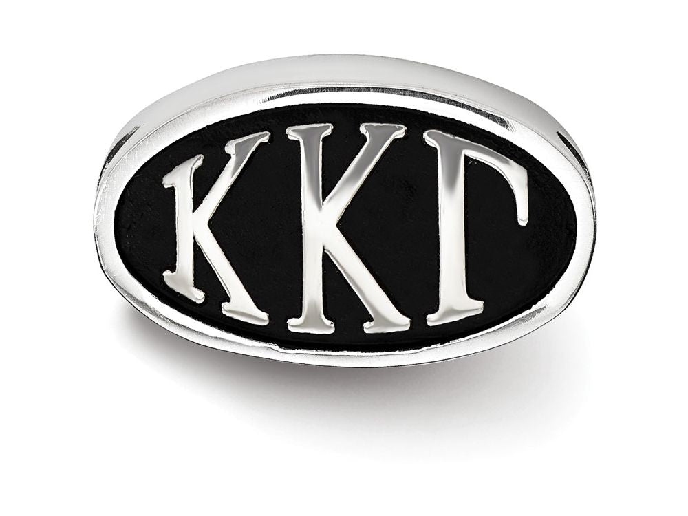 LogoArt 925 Sterling Silver Kappa Kappa Gamma Oval Letters Bead