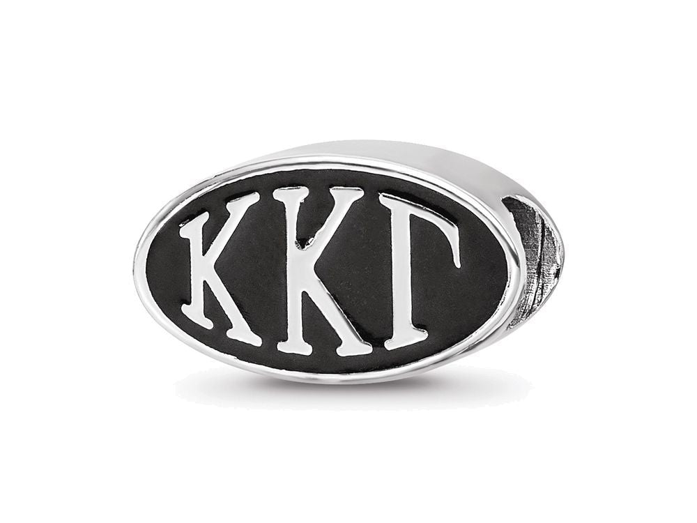 LogoArt 925 Sterling Silver Kappa Kappa Gamma Oval Letters Bead