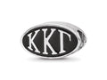 LogoArt 925 Sterling Silver Kappa Kappa Gamma Oval Letters Bead
