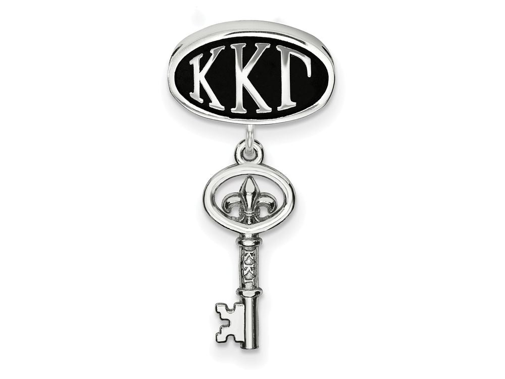 LogoArt Sterling Silver Kappa Kappa Gamma Oval Bead Charm Key Dangle Bead Charm