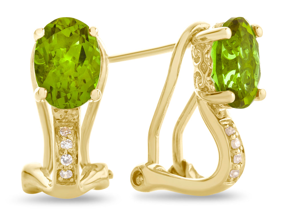 LALI Classics 14k Yellow Gold Peridot Oval Earrings