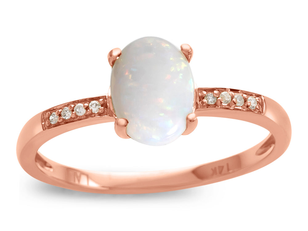 LALI Classics 14k Rose Gold Opal Oval Ring