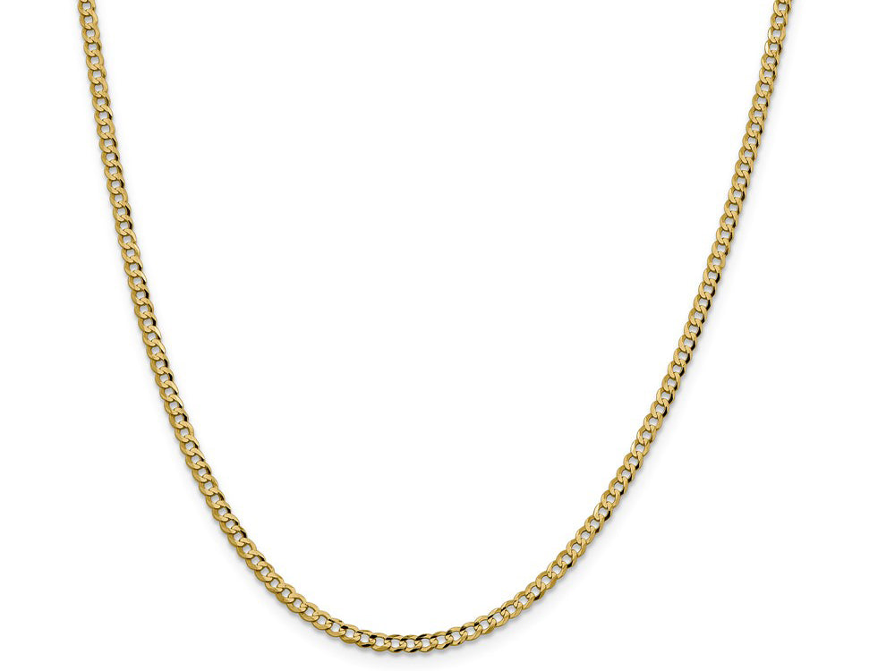 FJC Finejewelers 14 kt Yellow Gold 3.1mm Solid Polished Light Flat Cuban Chain