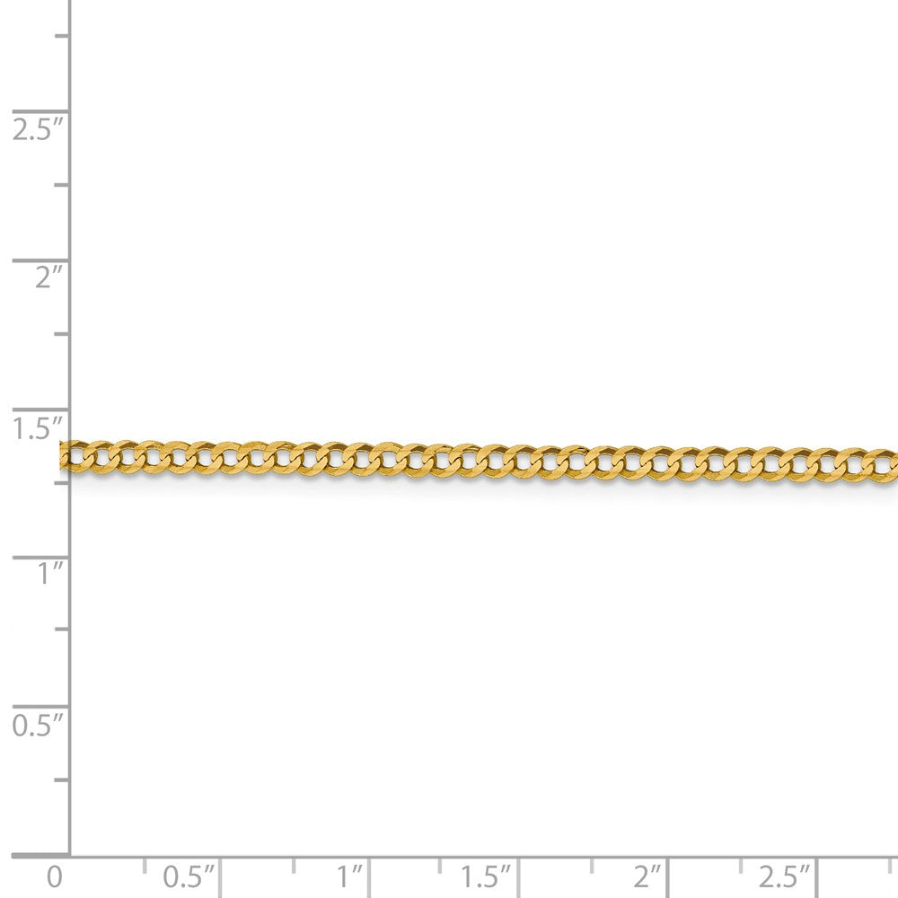 FJC Finejewelers 14 kt Yellow Gold 3.1mm Solid Polished Light Flat Cuban Chain