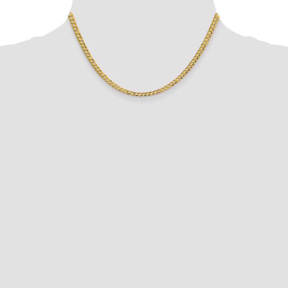 FJC Finejewelers 14 kt Yellow Gold 3.7mm Solid Polished Light Flat Cuban Chain