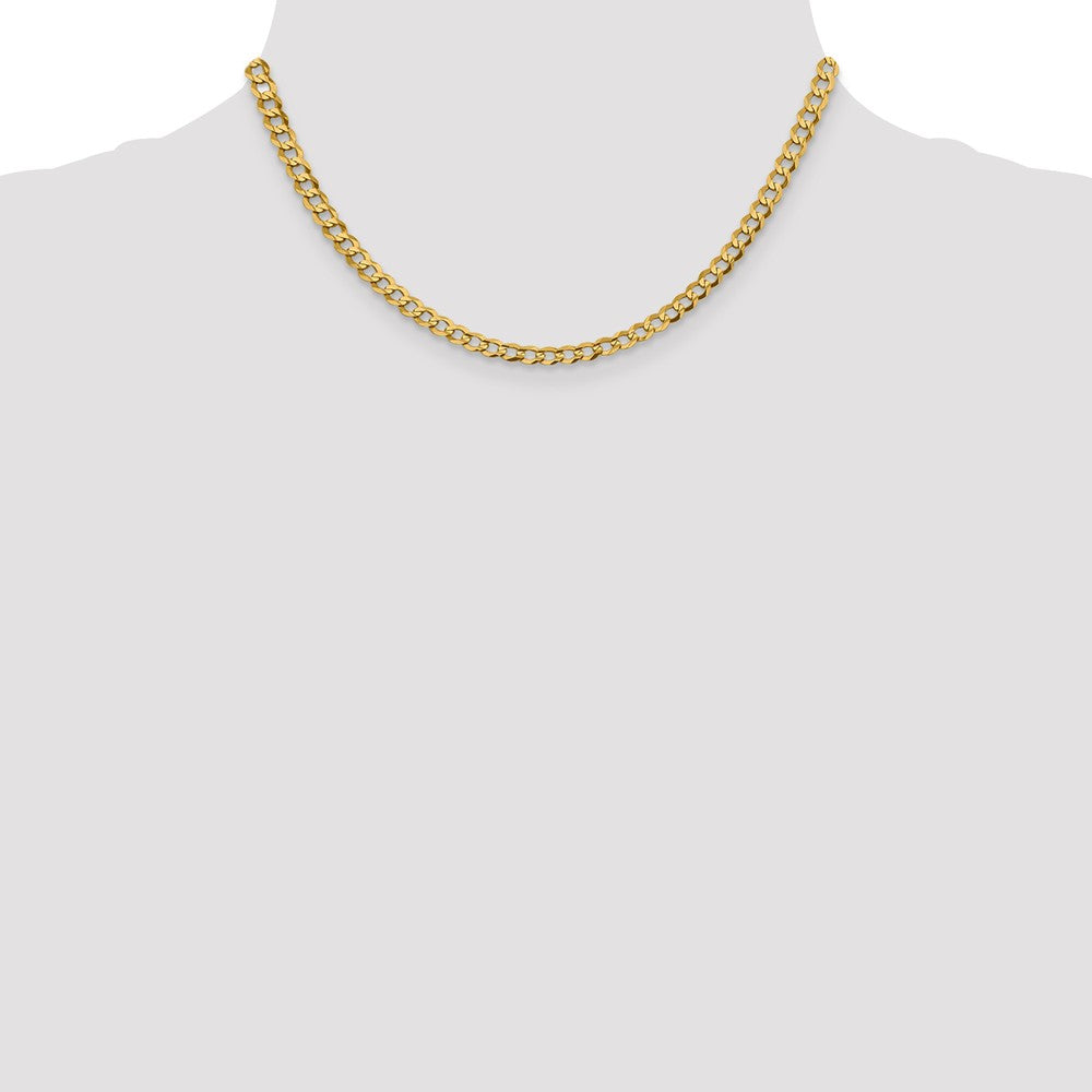 FJC Finejewelers 14 kt Yellow Gold 4.7mm Solid Polished Light Flat Cuban Chain