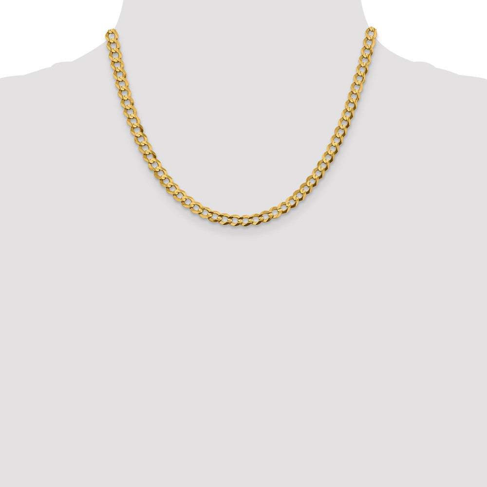 FJC Finejewelers 14 kt Yellow Gold 5.9mm Solid Polished Light Flat Cuban Chain