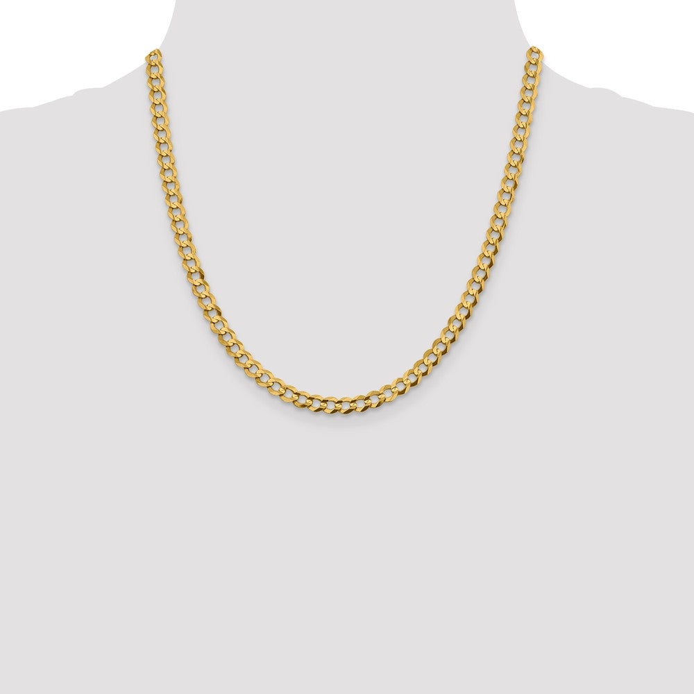 FJC Finejewelers 14 kt Yellow Gold 5.9mm Solid Polished Light Flat Cuban Chain