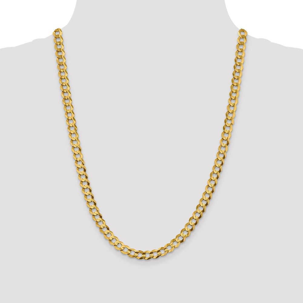FJC Finejewelers 14 kt Yellow Gold 7.2mm Solid Polished Light Flat Cuban Chain