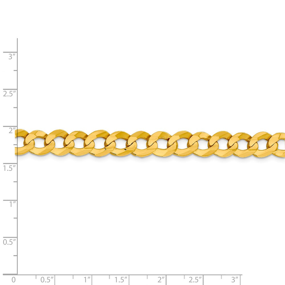 FJC Finejewelers 14 kt Yellow Gold 9.4mm Solid Polished Light Flat Cuban Chain