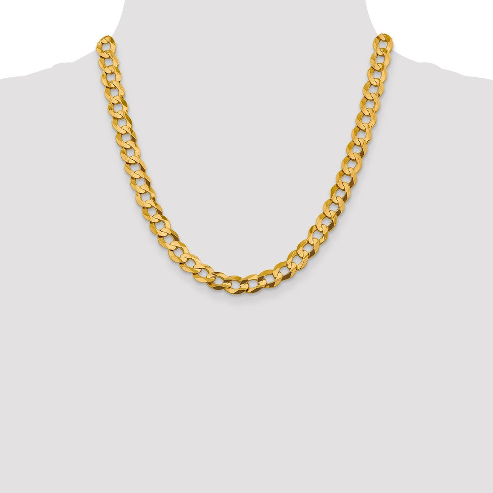 FJC Finejewelers 14 kt Yellow Gold 9.4mm Solid Polished Light Flat Cuban Chain