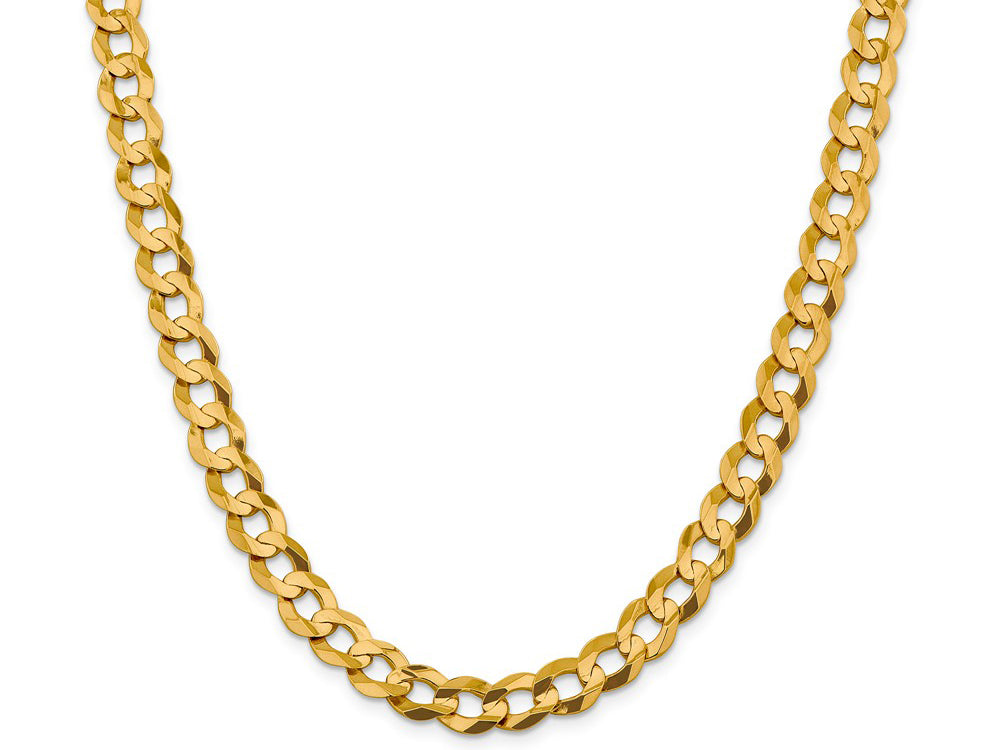 FJC Finejewelers 14 kt Yellow Gold 9.4mm Solid Polished Light Flat Cuban Chain