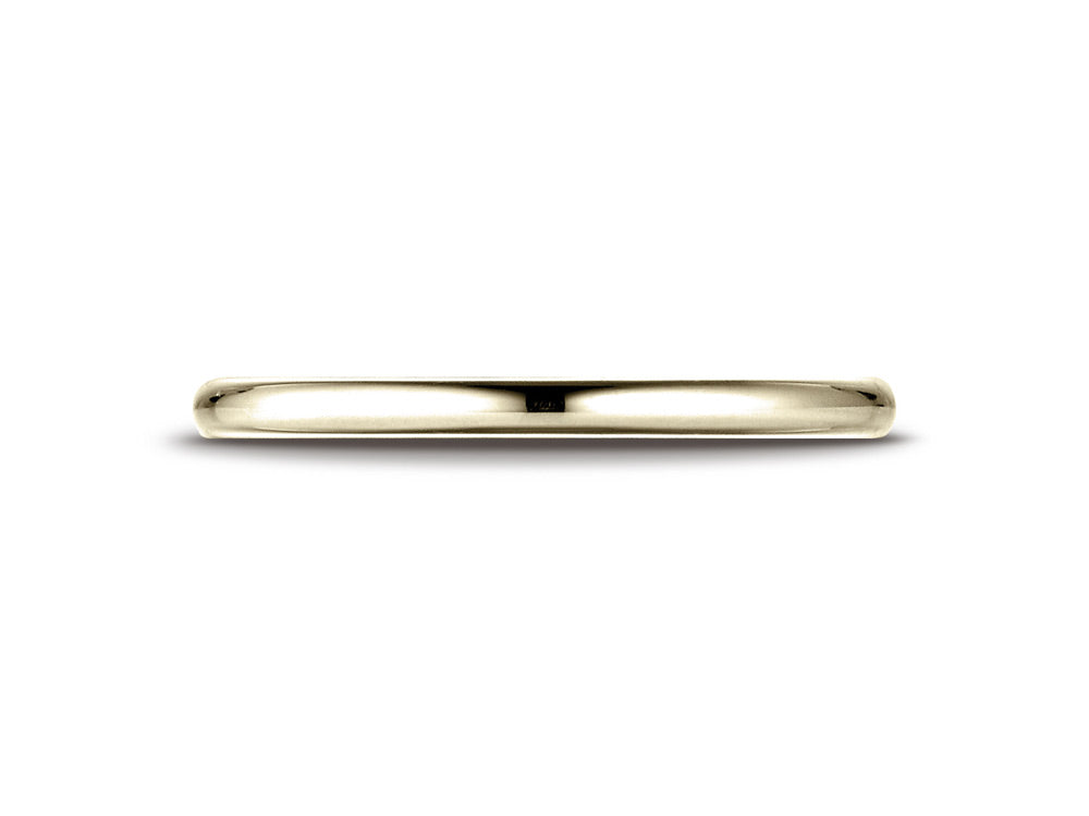 Benchmark 14k Gold 2mm Slightly Domed Standard Comfort-fit Wedding Band / Ring