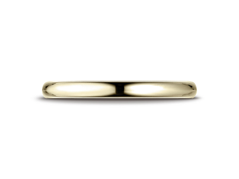 Benchmark 14k Gold 2.5mm Slightly Domed Standard Comfort-fit Wedding Band / Ring