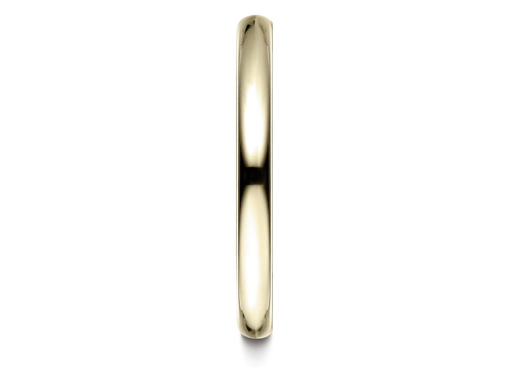 Benchmark 14k Gold 2.5mm Slightly Domed Standard Comfort-fit Wedding Band / Ring