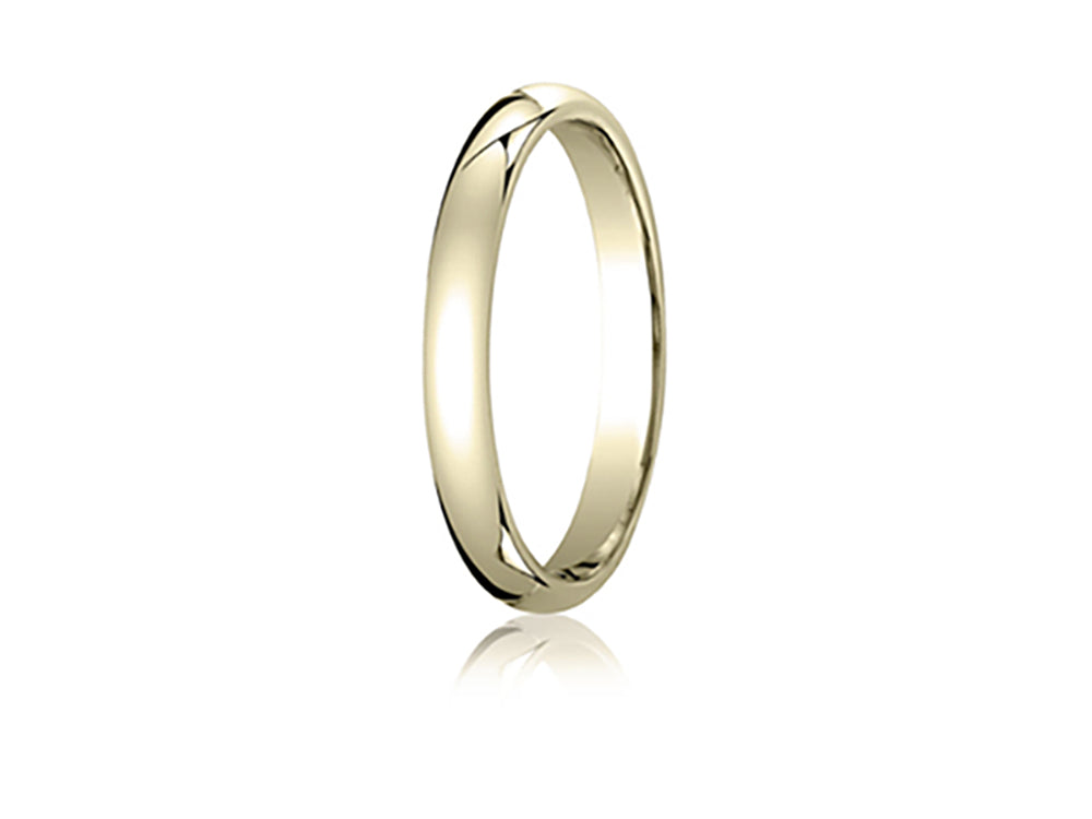 Benchmark 18k Gold 3mm Slightly Domed Standard Comfort-fit Ring