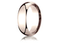 Benchmark 14k Rose Gold 7mm Slightly Domed Standard Comfort-fit Wedding Band / Ring