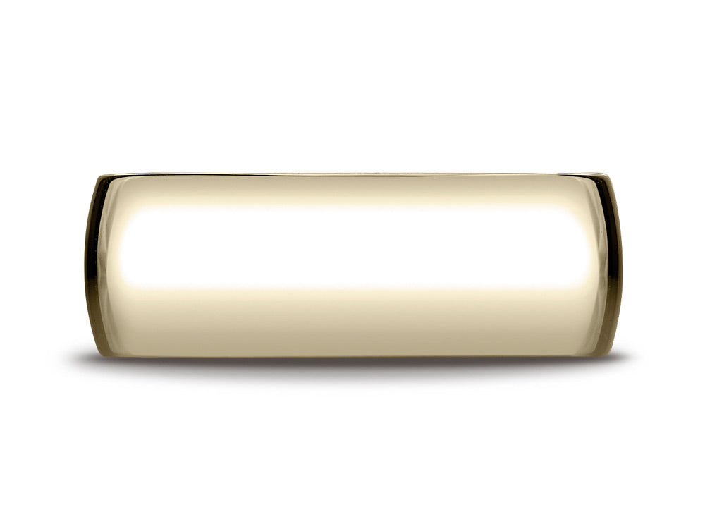 Benchmark 10k Gold 8mm Slightly Domed Standard Comfort-fit Ring