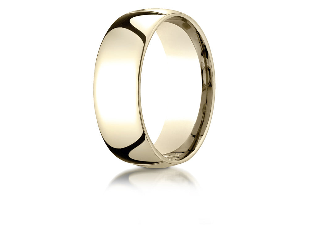 Benchmark 10k Gold 8mm Slightly Domed Standard Comfort-fit Ring
