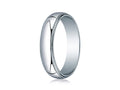 Benchmark 18k White Gold 5mm Slightly Domed Standard Comfort-fit Ring With Milgrain