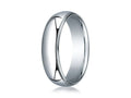 Benchmark 18k White Gold 6mm Slightly Domed Standard Comfort-fit Ring With Milgrain