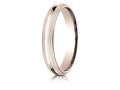 Benchmark 14k Rose Gold 4mm Slightly Domed Standard Comfort-fit Wedding Band / Ring With Double Milgrain