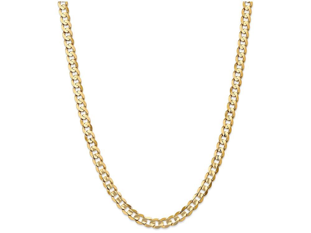 FJC Finejewelers 24 Inch 14k 6.75mm Open Concave Curb Chain Necklace