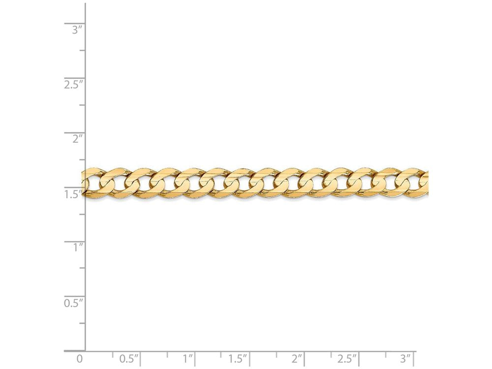 FJC Finejewelers 7 Inch 14k Yellow Gold 6.75mm Open Concave Curb Chain Bracelet