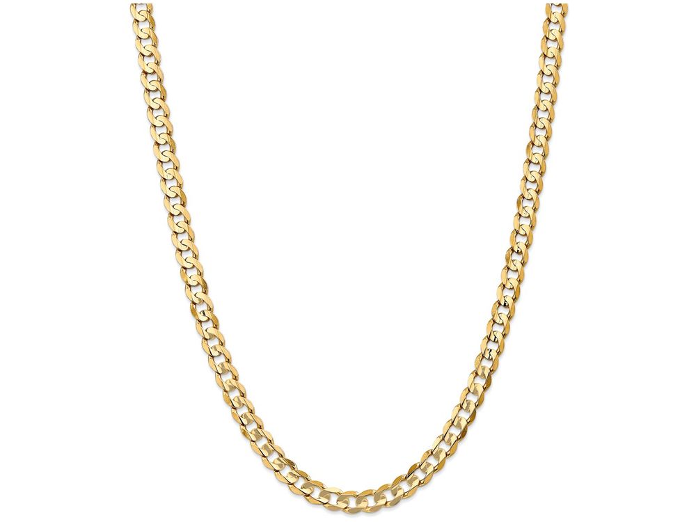 FJC Finejewelers 8 Inch 14k Yellow Gold 6.75mm Open Concave Curb Chain Bracelet