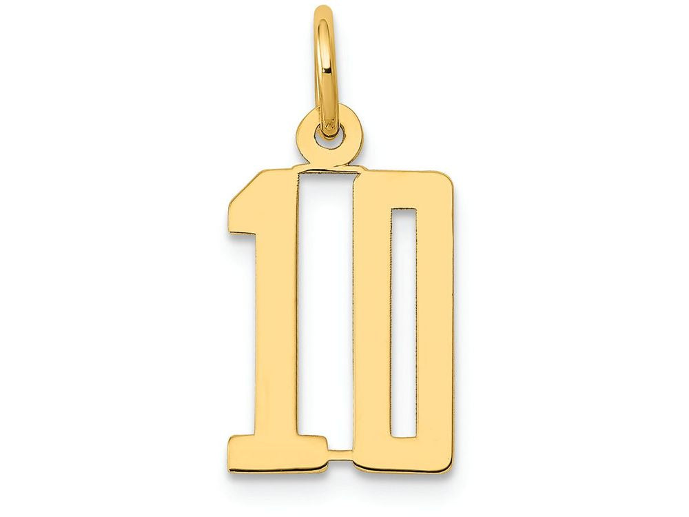 FJC Finejewelers 14k Yellow Gold Small Polished Elongated 10 Charm