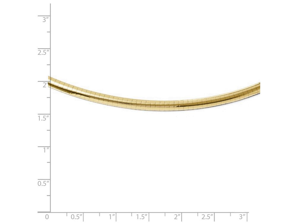 FJC Finejewelers 14k Yellow Gold 4mm Domed Omega Necklace