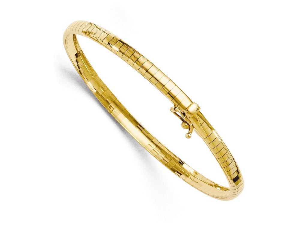 FJC Finejewelers 14k Yellow Gold 4mm Domed 7in. Omega Bracelet