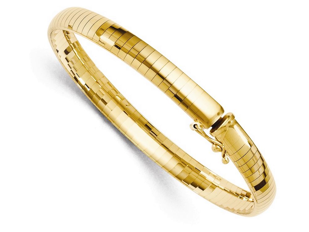 FJC Finejewelers 14k Yellow Gold 6mm Domed 7in. Omega Bracelet