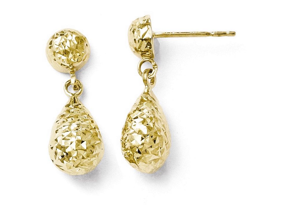 FJC Finejewelers 10k Bright Cut Post Dangle Earrings