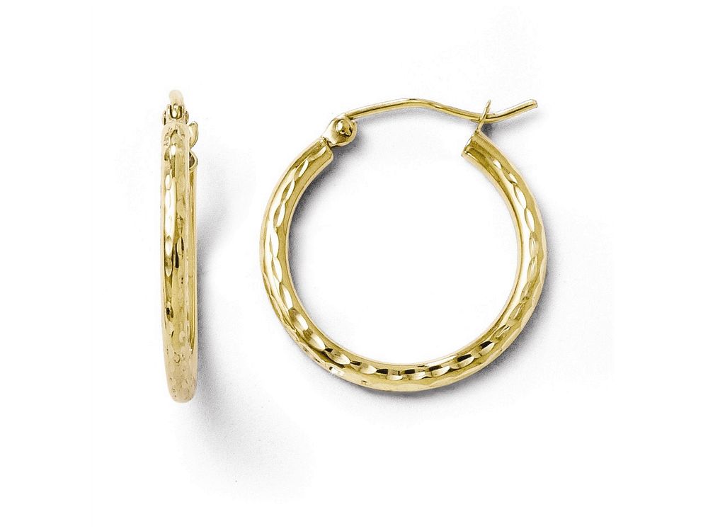 FJC Finejewelers 10k Textured Hinged Hoop Earrings