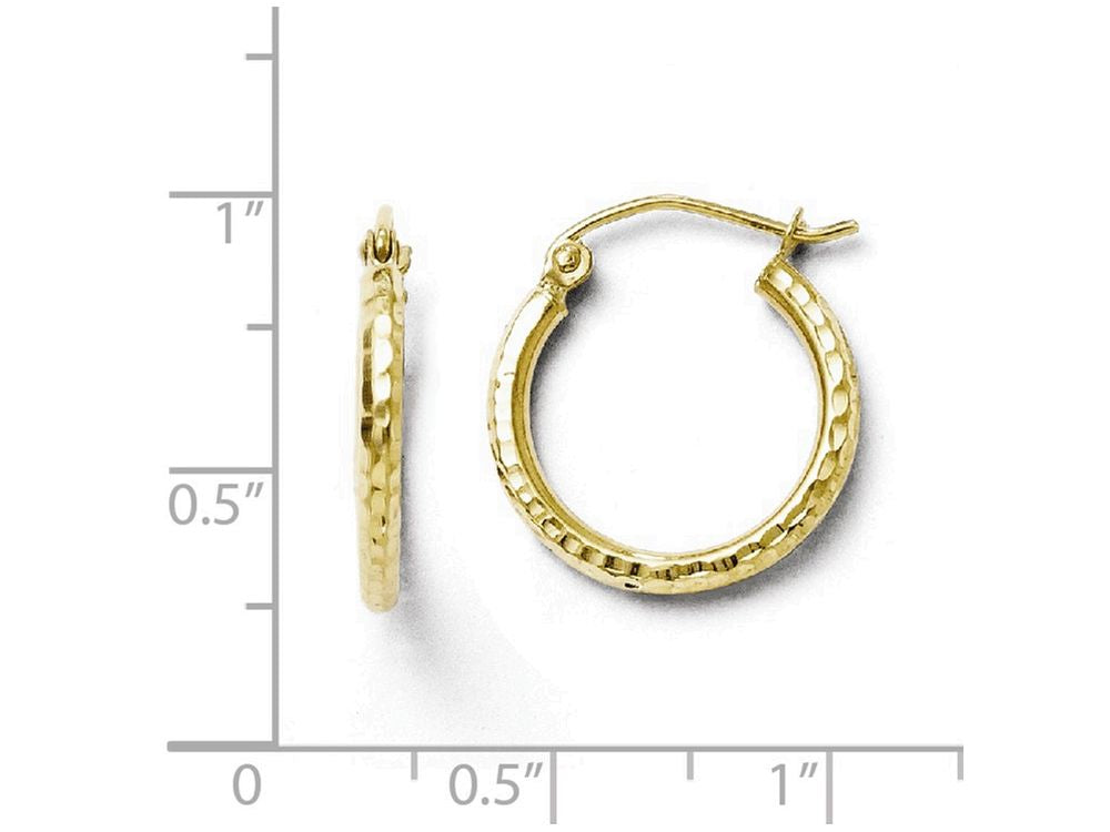 FJC Finejewelers 10k Bright Cut Hinged Hoop Earrings
