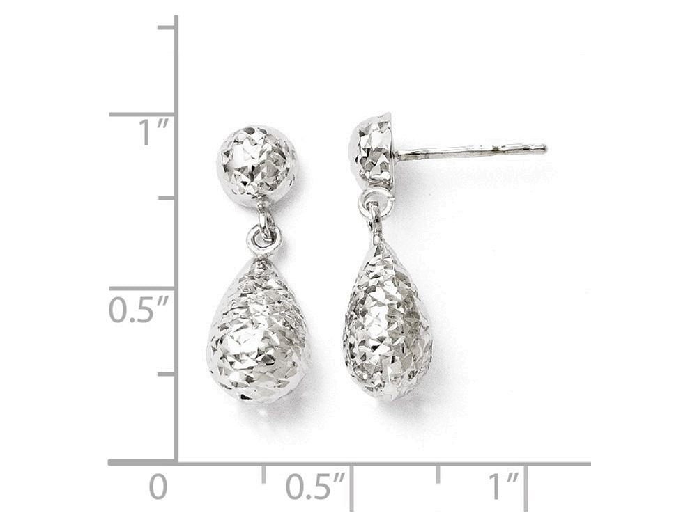 FJC Finejewelers 10k White Gold Bright Cut Post Dangle Earrings