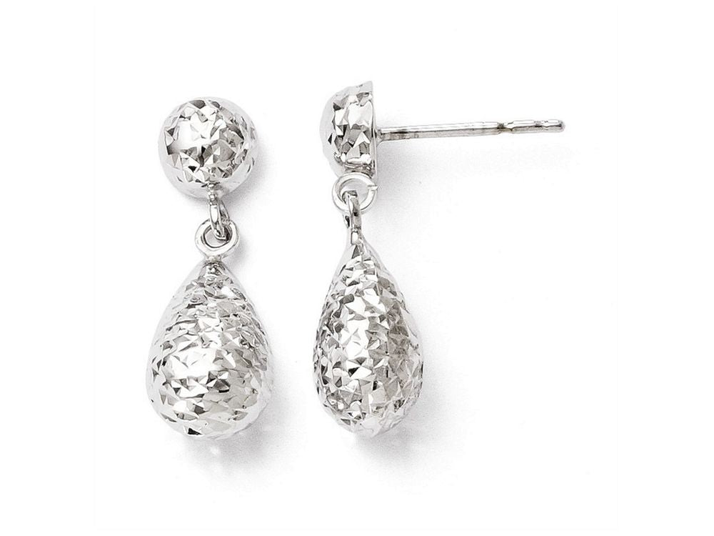 FJC Finejewelers 10k White Gold Bright Cut Post Dangle Earrings