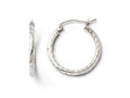 FJC Finejewelers 10k White Gold Bright Cut Hinged Hoop Earrings