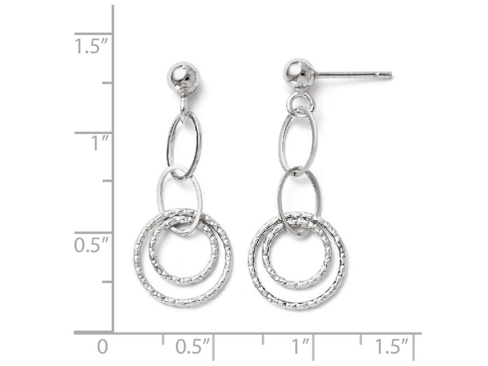 FJC Finejewelers 10k White Gold Post Dangle Earrings