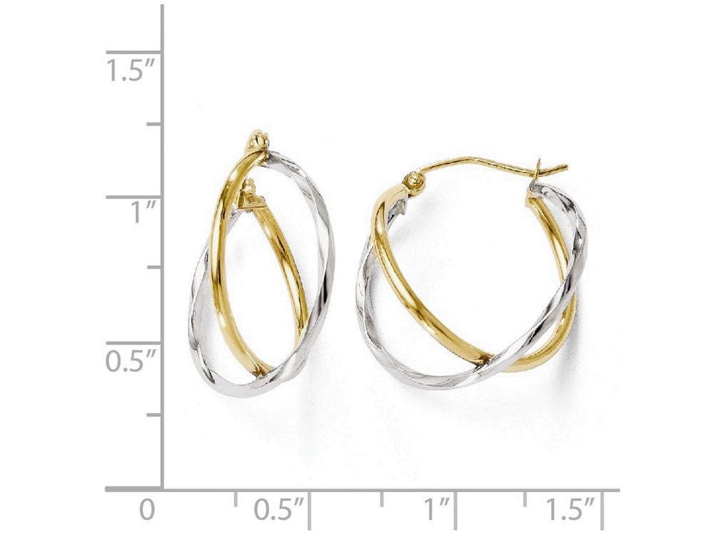 FJC Finejewelers 10k Two-tone Hinged Hoop Earrings Earrings