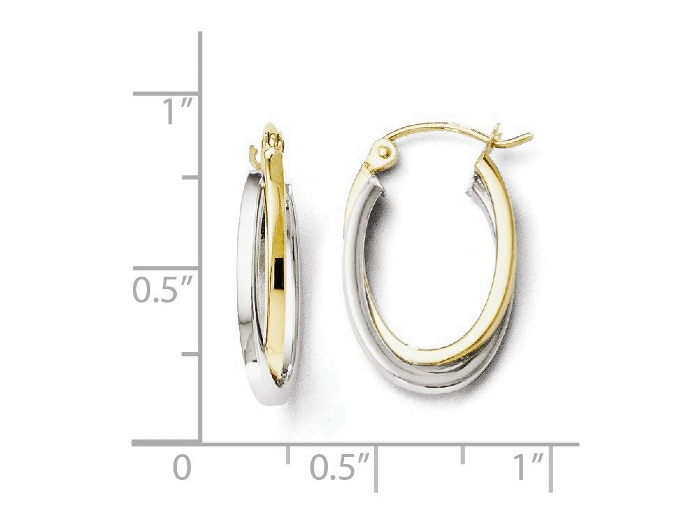 FJC Finejewelers 10k Two-tone Polished Hinged Hoop Earrings