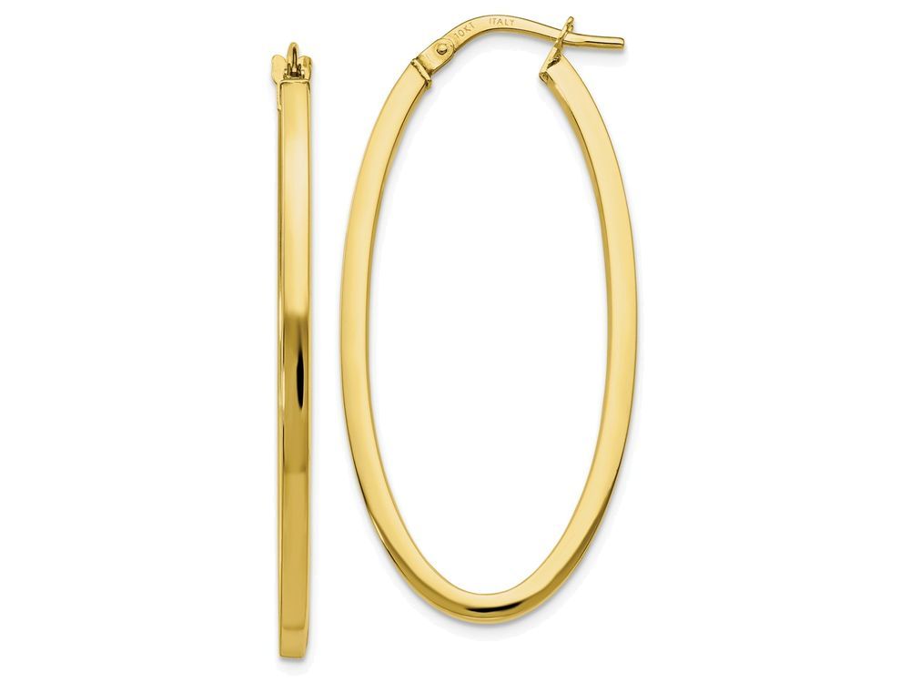 FJC Finejewelers 10k Polished Oval Hinged Hoop Earrings