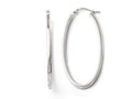 FJC Finejewelers 10k White Gold Polished Oval Hinged Hoop Earrings